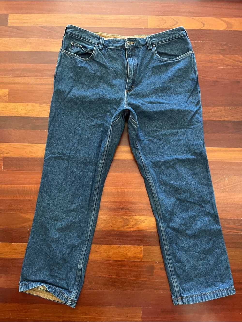 Mens 42x32 Duluth 100% Cotton Lined Blue Jeans